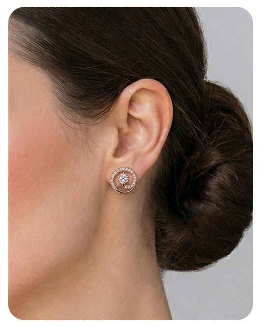Aurelia Twist Halo Studs