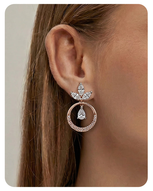 Aurelia Halo Drop Earrings